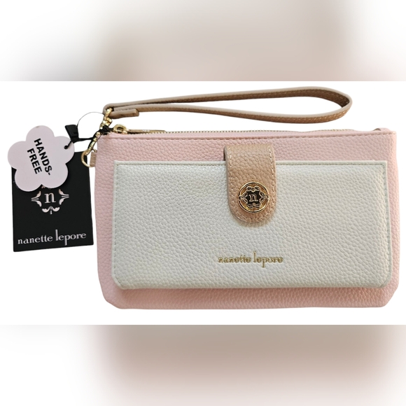 Nanette Lepore Handbags - Nanette Lepore " Kyle Wristlet " Rose Quartz Colorblock. New With Tags
